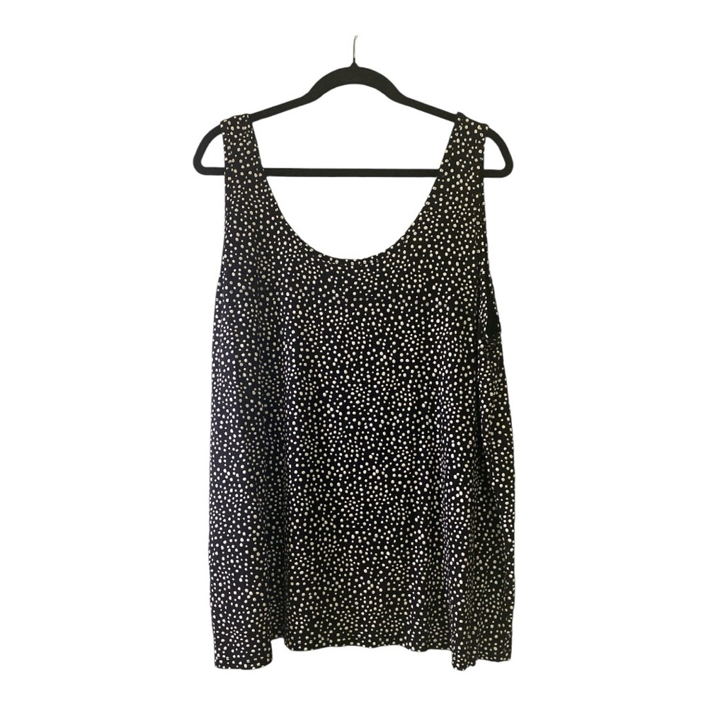 Lane Bryant Women’s Black White Polka Dot Tank Top Plus Size 4X 26/28 Blouse